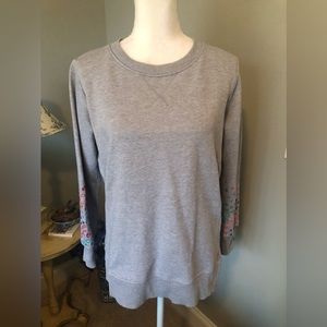 Joules brand sweatshop with embroidered sleeves